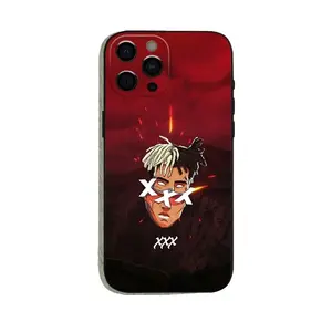 Rapper XXXTentacion Pattern Liquid Phone Case, Compatible with iPhone 16/15/14/13/12 Black Soft Case