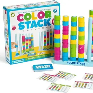 Color Stack Challenge, Easter Basket Stuffers for Kids, Fast-Paced Color Matching Puzzle Game, Fun Easter Family Game Night