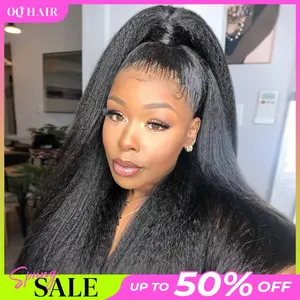 [NEW IN] OQ HAIR Pre-Cut Lace Kinky Straight 360 Full Lace Frontal Glueless Wig With Invisi Drawstring Pre Plucked Human Hair Wig #TikTokShopBlackFriday