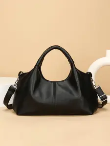 Women's Fashion Large Capacity Handbag, Casual Double Handle Design Buckle Design Crossbody Bag, Trendy Versatile High-quality Daily Commuting Bag, Crossbody Tote Bag, Casual Crossbody Bags