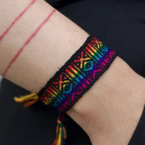 Rainbow Bracelet, Pride Bracelet for Men and Women - LGBT Festival Jewelry - Gay Lesbian Bisexual Bi - Handmade Boho Ethno Style - Rainbow