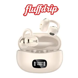 Fluffdrip New YXG-20 Ear Cuff Earphones, 6H Single Playtime (20H+ with Case), All-Day Comfort Clip-On Design, LED Power Display