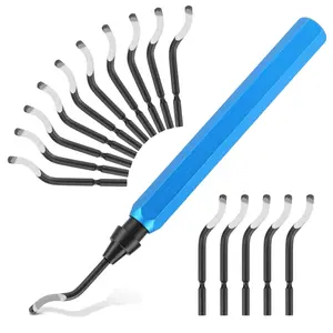 Deburring Tool Set with 15 High Speed Steel Swivel , Deburring Tool Ideal for Metal, , Copper, Plastic, PVC Pipes,  Printing Burr Removal Reamer Tool