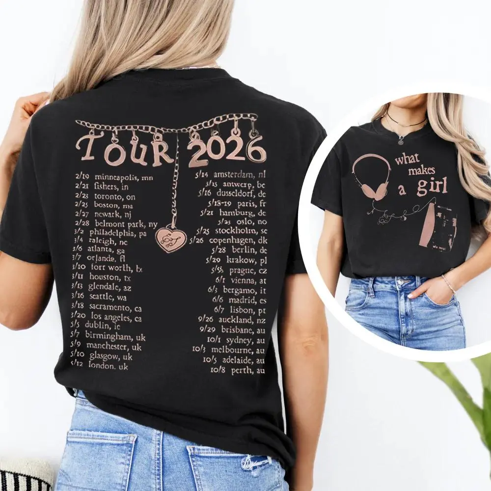 Conan Gray Wishbone World Tour Merch 2026 What Makes A Girl Two Sided T- Shirt HGF25704