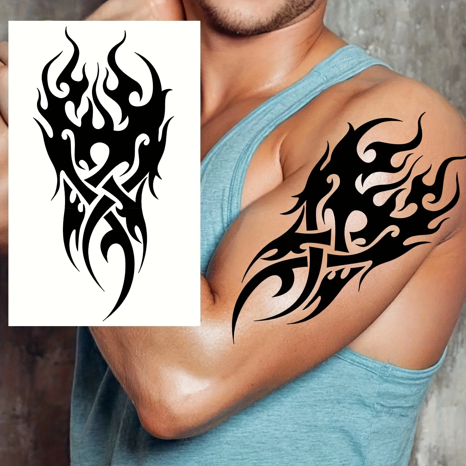 6 Temporary Stickers with 3 Items & 3 Random Designs  Black Tribal Maori Totem Arm Patch Tattoo Stickers, Suitable for Women, Men, And Adults, Can Be Applied to Arms, Thighs, Legs, Forearms, Etc., Waterproof, Long-Lasting, Realistic, Fake Tattoo Stickers