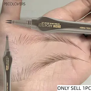 1PC Ultra-fine Eyebrow Pencil, Bifurcated Design, Anti-smudge, Not Easy To Fade, High Color Development, Quick-drying, Long-lasting Waterproof Eyebrow Outline Pen, Fill Sparse Eyebrows, Eyebrow Makeup, Perfect Choice for Birthday or Holiday Gifts