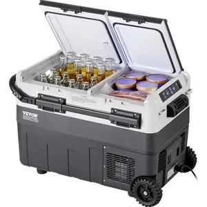 【Summervibes】VEVOR Portable Car Refrigerator, 12 Volt Car Refrigerator Fridge, 50 L / 52.8 QT Dual Zone Portable Freezer, -4℉-68℉ Adjustable Temperature, Compressor Cooler for Home, Outdoor, Camping, RV, Car