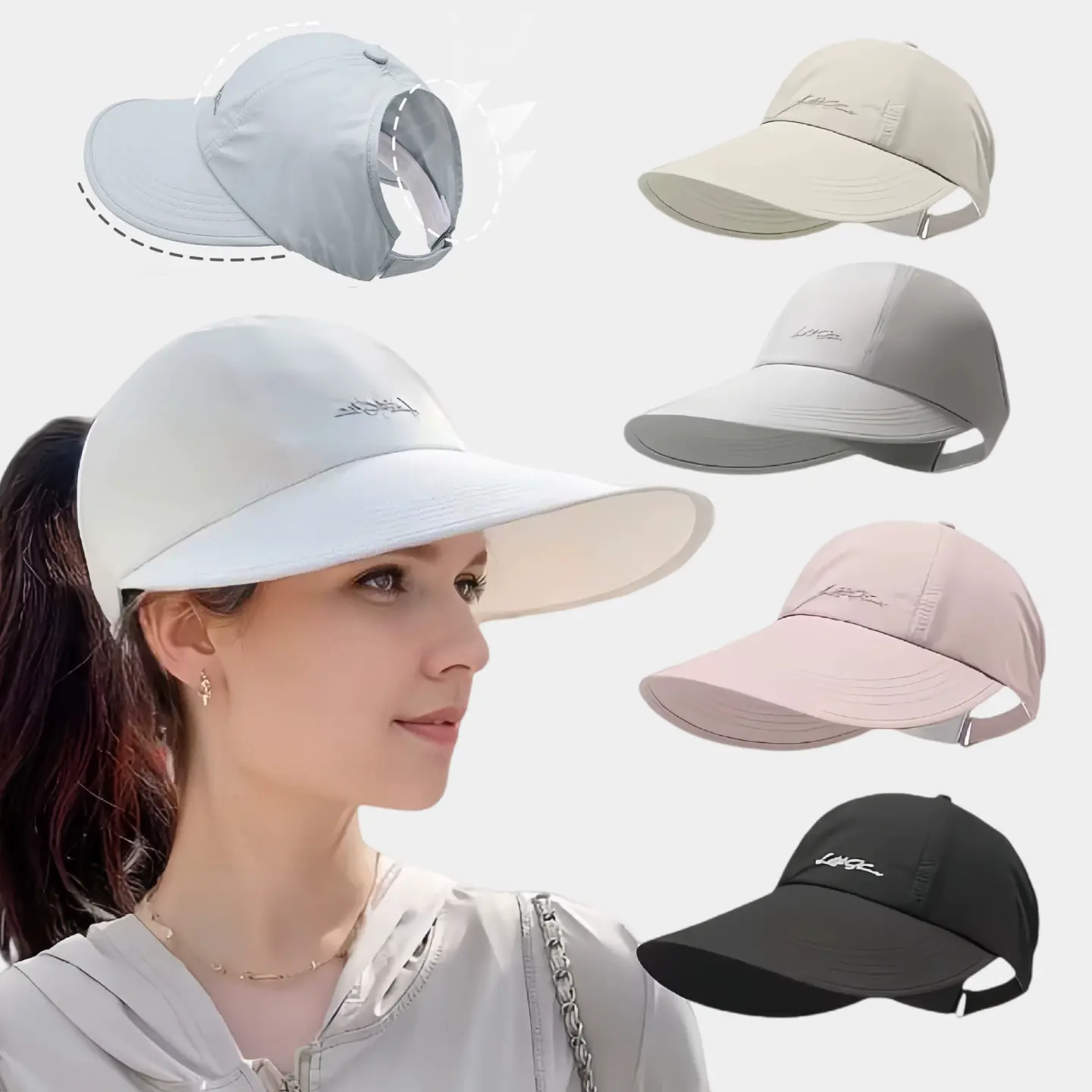 [1Pcs/2Pcs] Unisex Sun Protection Baseball Cap, Lightweight & Adjustable Summer Hat, Velcro Closure Wide Brim, All-Season Elastic Design
