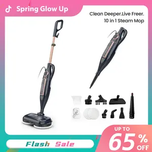 [SpringGlowUp]DEVOAC 10-in-1 Electric Steam Mop with Detachable Handheld Steamer Lightweight for Walls Floors,Tiles Tackles Grease&Sticky Messes,Steam Cleaner For House, Multi-Accessories Portable Cleaning