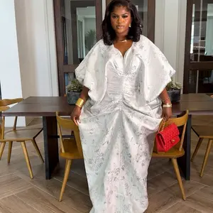 Akwanwa brocade cinch Elegant Dress for Women Occasion - Casual Womenswear with  Floral Print and Bell Sleeves