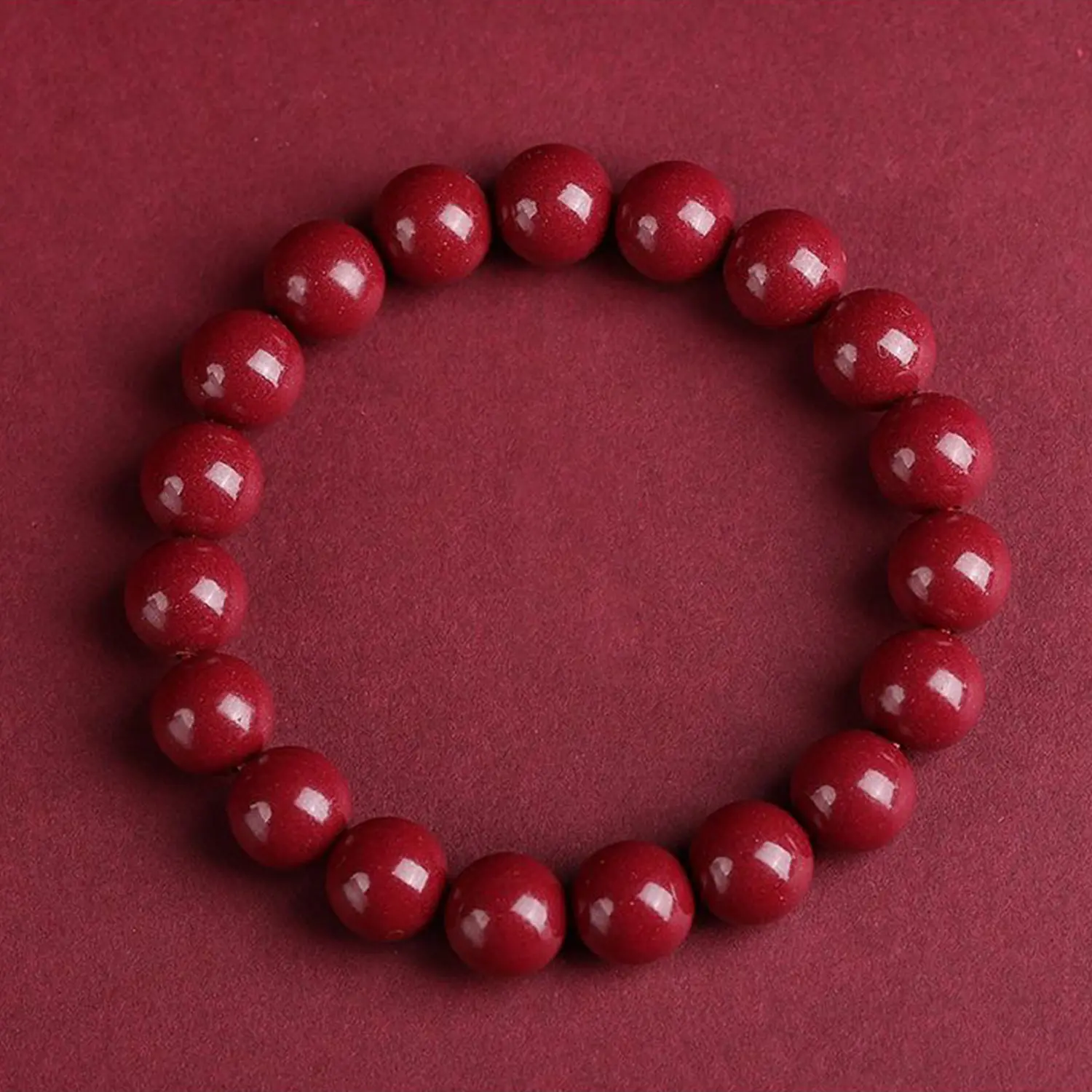 Plain Cinnabar Bracelet purple gold sand 8mm and 6mm