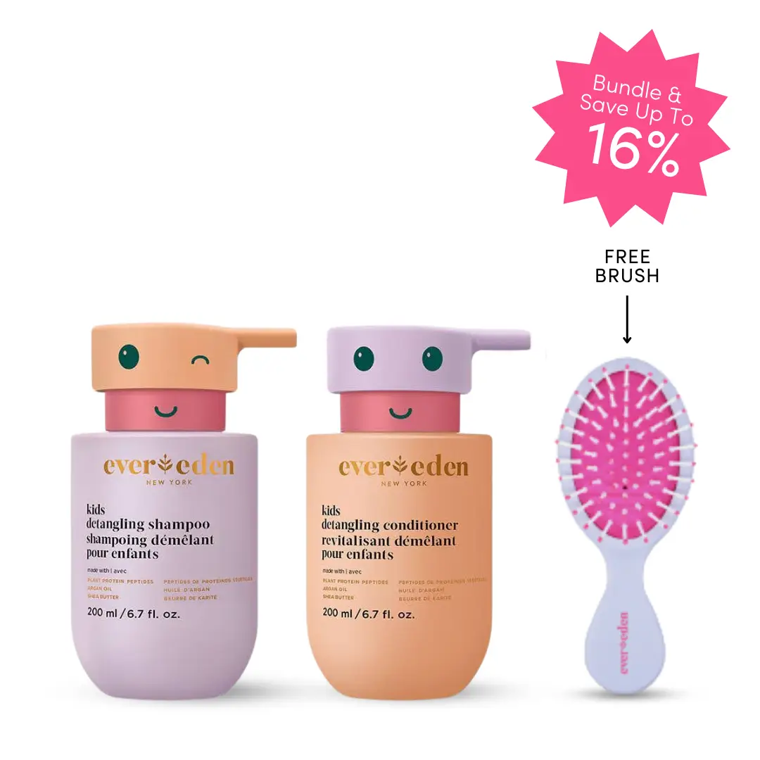 Evereden Kids Happy Hair Duo - Safe, Clean Ingredients for Tangle-Free, Strong Hair - Nourishing Shampoo & Conditioner with Plant Proteins & Argan Oil