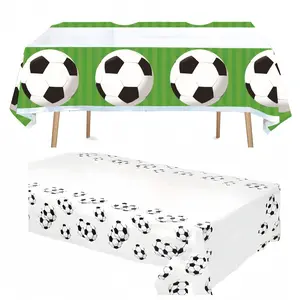 2026 Football Theme Tablecloth, Pe Plastic Disposable Table Cover, Waterproof Oil-Resistant, Home Decor, Movie Night, Kids Party, Backyard BBQ