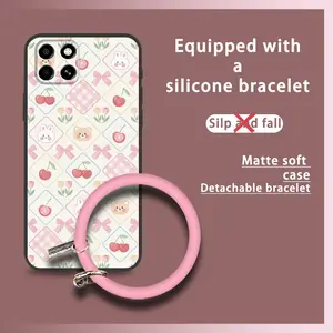 Anti-knock Bracelet Phone Case For infinix X6512/Smart6 HD Personality Cute Ring Waterproof Back Cover Creative Dirt-resistant Solid Color Protective heat dissipation Funny Youth