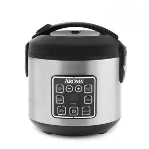 AROMA 8-Cup Digital Rice Cooker & Food Steamer with Bonded Granite Nonstick Ceramic
