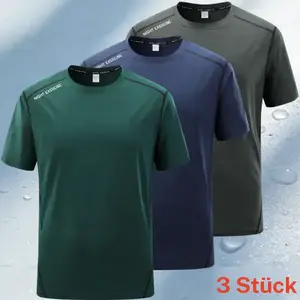 Men's Solid Color Quick Dry Short Sleeve Three Pack Urban Sports Casual Style Made with Breathable Fabric Slim Fit for Workouts Sports or Everyday Commutes fathersdaygift