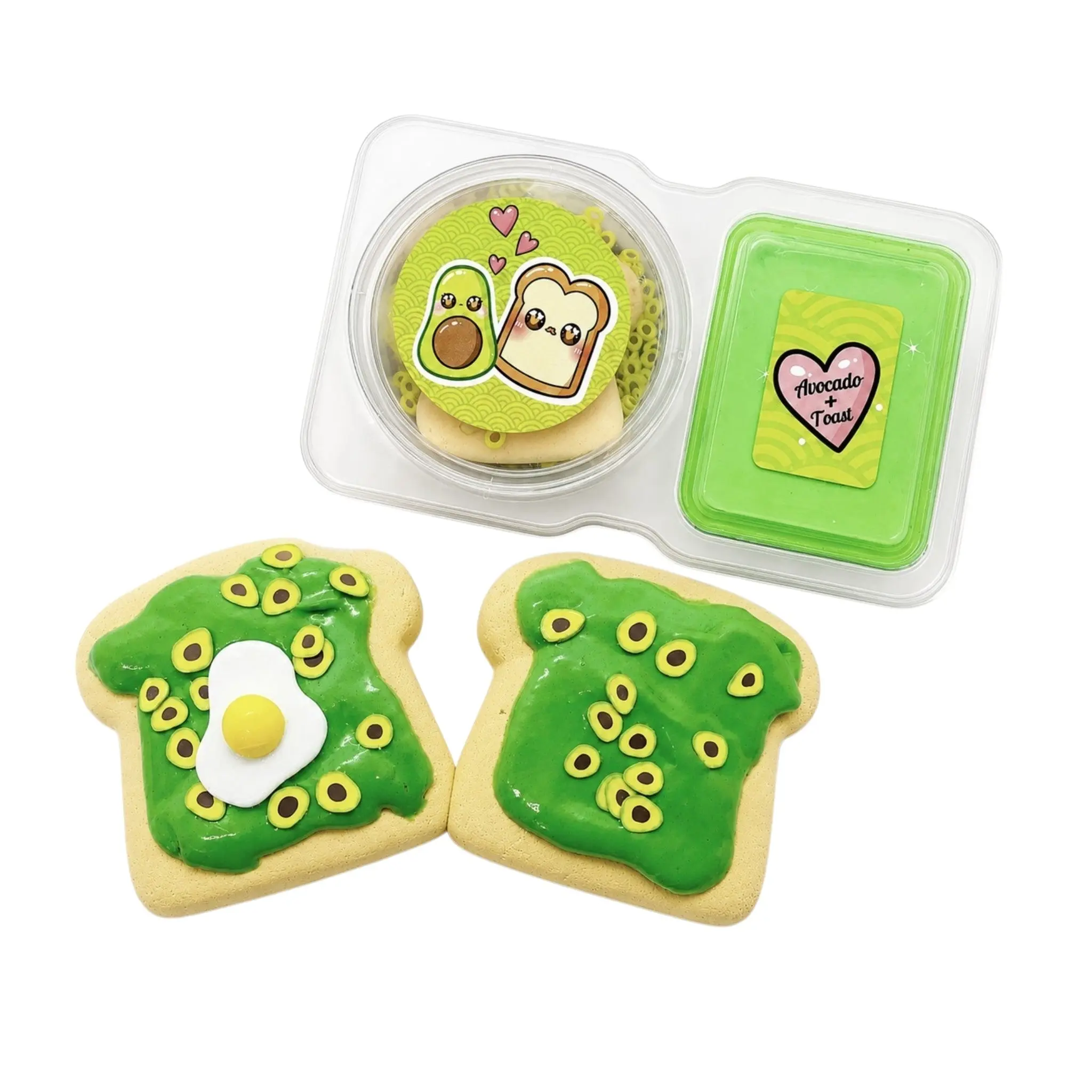 Avocado Toast DIY Butter Slime Kit with Clay, Toppings, Slime Supplies for Relaxing ASMR, Oddly Satisfying Creative Play