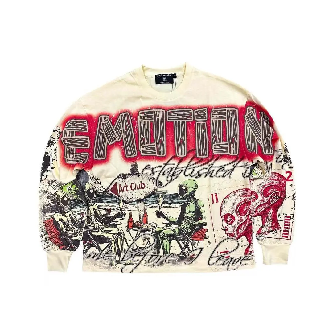 Mixed emotion Rinestono Men's Hoodies for Men Women Y2K CONDITIONS Vintage Hoodies Fashion Streetwear Casual Wears Mixed 2