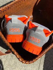 Light Luxury 2026 New Kanye Inspired Volcanic Ash Denim Blue Chunky Bread Shoes Unisex Couple Sneakers, Thick Tongue Sports Casual Plus Size Extra Large Size 47 48