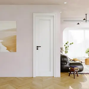 Solid Core Pre-Built 1-Panel Slab Interior Wood Door 18"x80", Pre-Finished Paintable White Shaker Swing Door Without Frame for Bedroom Pantry Bathroom Laundry, CARB P2