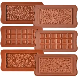 Chocolate Bar Molds-Silicone, Non-Stick, Pistachio and Milk Chocolate - 2 of Each - Set of 6