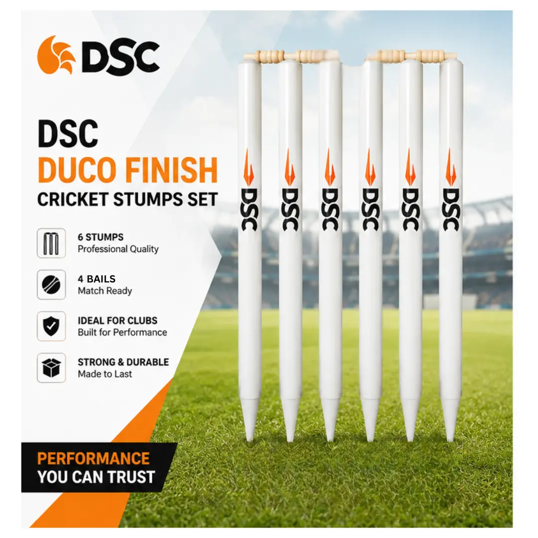 DSC Duroc Finish Cricket Stumps Set, Includes Clubs, Packed in a Cardboard Box