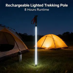 Ultra-Bright Laser Saber LED Walking Sticks for Night Hikers & Adventurers |   Waterproof, Rechargeable & Ultra-Light Hiking Poles for Camping, Night Walks & Outdoor Safety Gear