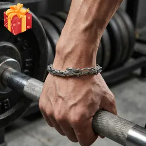 Arrival Retro Bracelet for Men,hip-hop dragon bracelet men's jewelry personality hip-hop punk high-end design bracelet Cool Mixed Material Unisex Wristband Gift for 2026 Trendy Style gifts for father charm bracelets
