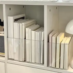 Desktop Organizer Storage Rack, Transparent Bookshelf Divider, Essential Office & Student Stationery Organizing Shelf