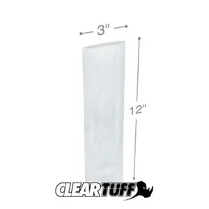 International Plastics  3 x 12 in. Clear Poly Bags, 0.002 Gauge - Case of 1000