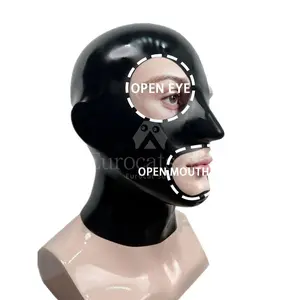 Latex hood mask cosplay Cap Costume Accessory fetisch seamless 0.4mm chlorined