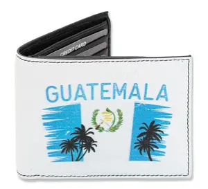 Guatemala Flag Coat of arms Men printed Wallet Real Leather Wallet Cartera Bandera Guatemala