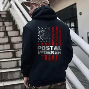Postal Worker American Flag Patriotic Hoodie | Postal worker | American flag | Postman | Gift for Postal Worker | Unisex Hoodie Hoodie - Sweatshirt