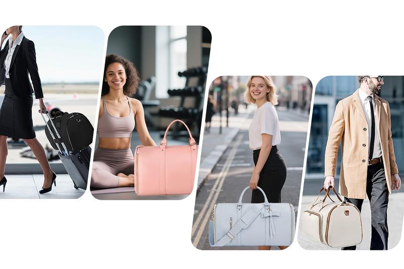 Lefame Travel Duffle Bag with Shoe Compartment, Foldable Weekender for Men and Women, Scratch-Resistant Oxford Cloth, Large Capacity with Organized Pockets, Portable Carry-On Duffel, Perfect Holiday Gift