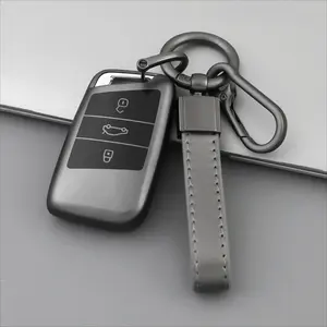 TPU Car Remote Key Fob Case Cover With Keychain for Volkswagen Jetta Tiguan Atlas Arteon Taos Golf Passat B8 CC - Protective Key Shell Accessory Car Key Holder