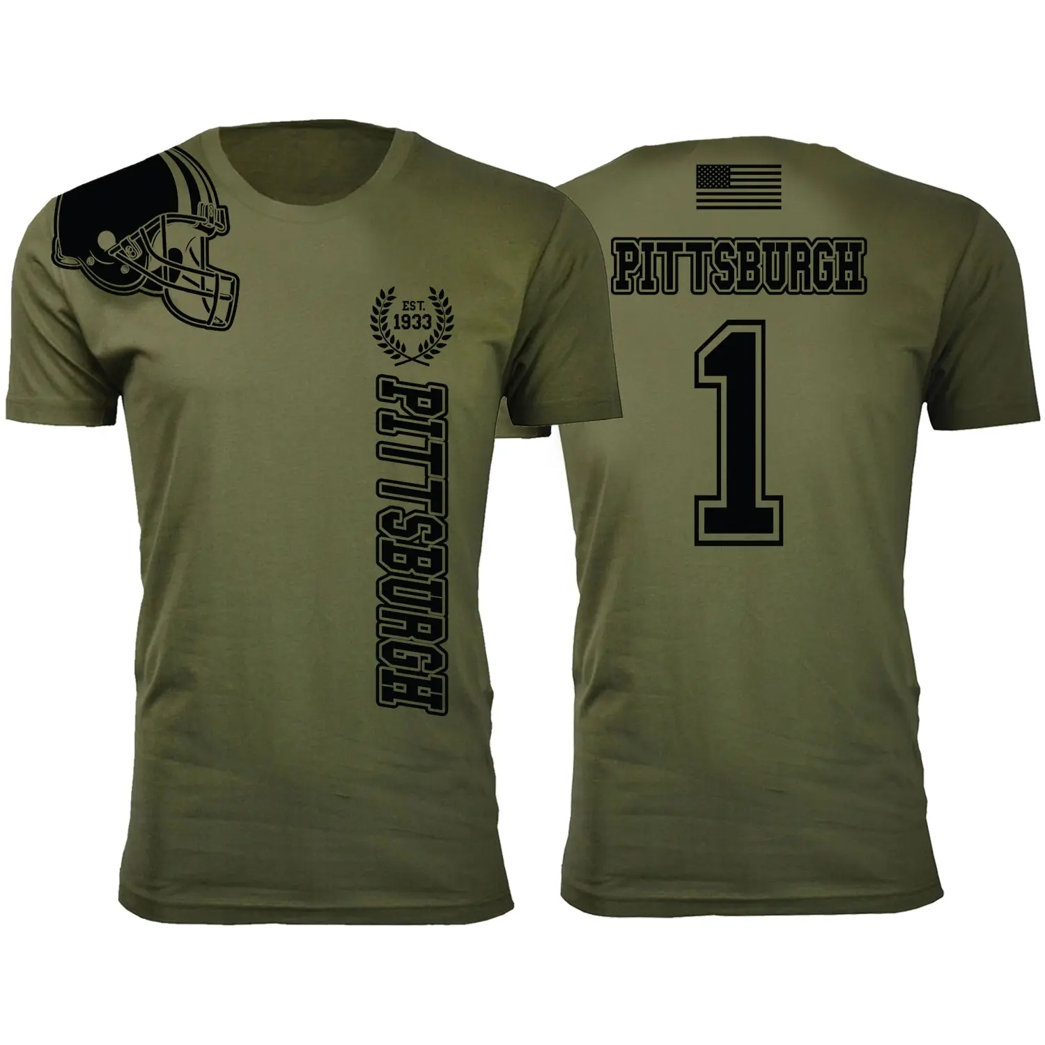 Men Home of The Brave Football T-Shirt - Pittsburgh