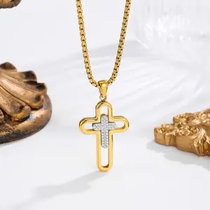 Dual Tone Cross Necklace – Where Faith Meets Fashion