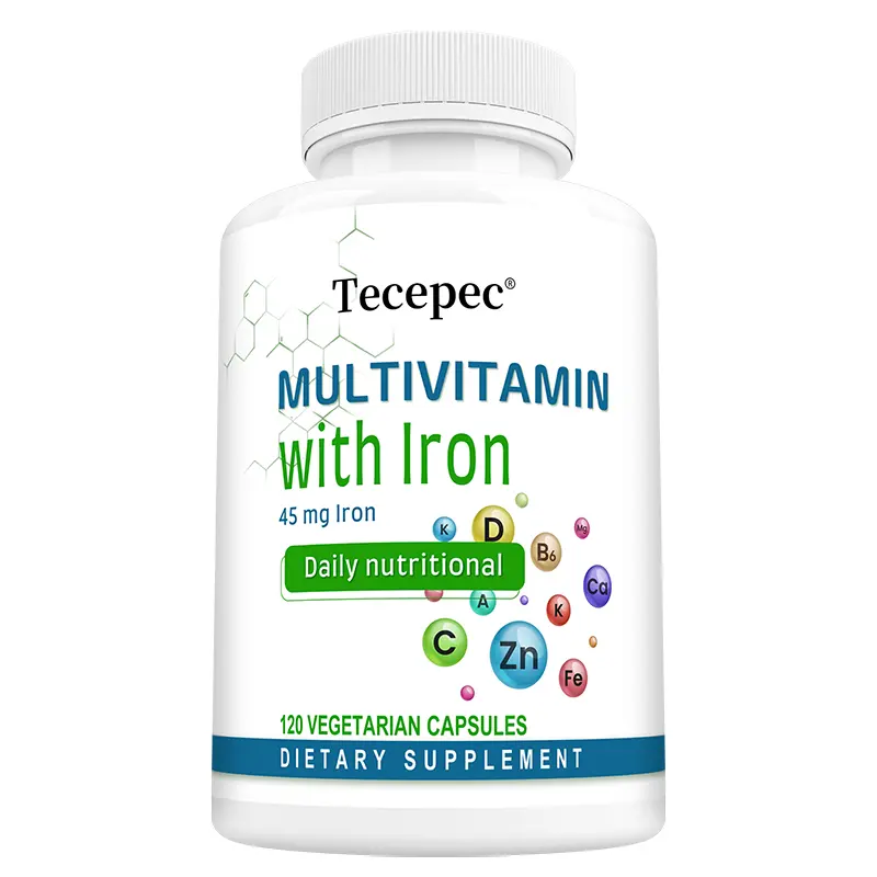Tecepec Multivitamin Supplement with Iron – Supports Immune Health and Energy Levels – 120 Capsules