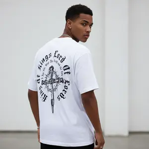 Men's Lord of Kings cross and crown Graphic T-Shirt - 100% Cotton Short Sleeve Crew Neck Regular Fit Casual Wear | Soft & Breathable Fabric, Durable Print, Everyday Comfort, Machine Washable, gothic religious urban indoor
