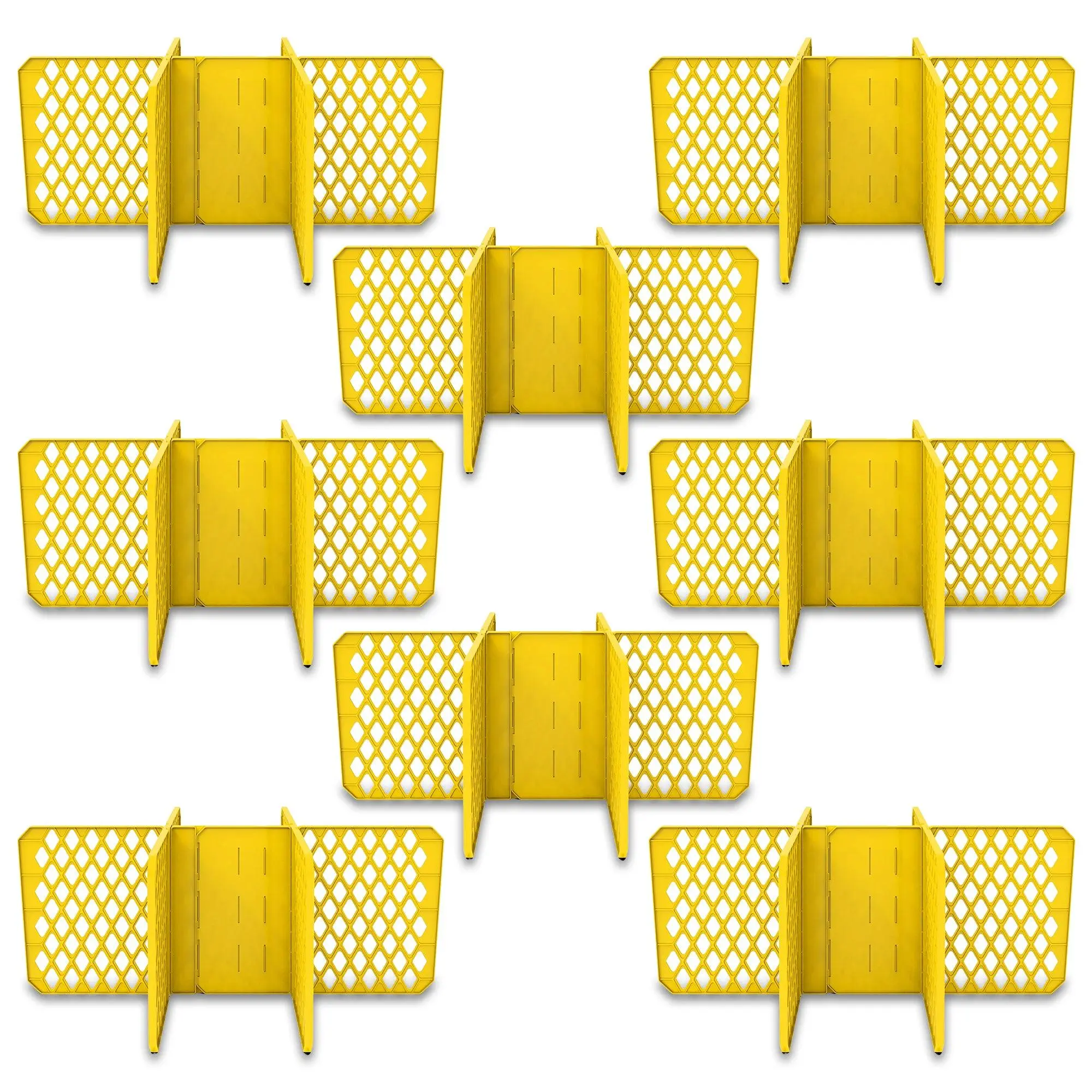 ORGANIZE-IT! 6 Slot Tote Dividers for 27 Gal Storage Containers, Yellow, 8 Pack