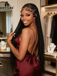 Classic Bohemian Style Braided Wig, Long Full Lace Cap, Heat Resistant Breathable Material, 36 Inches, Perfect for Women, Synthetic Curly Wig