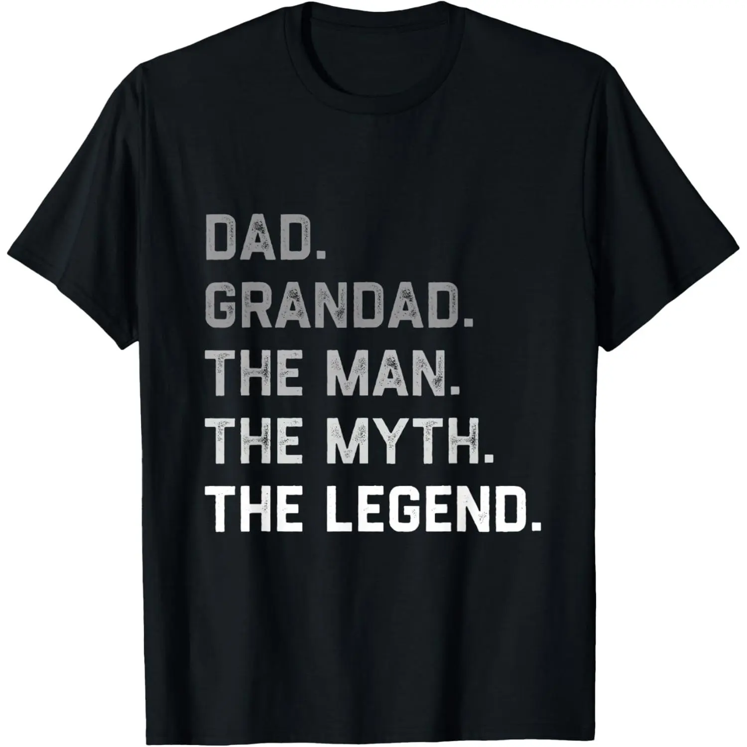 Mens Pure Cotton Round Neck Short Sleeve Casual Natural Fitness Graphic T-Shirt - Dad/Grandad The Man The Myth The Legend Gift for Men