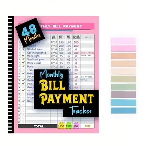 A 4-year monthly bill tracking notebook that can track for 48 months, ideal for family financial planners to record expenses, payment logs, and debt repayment plans
