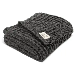 Gray Ribbed Blanket