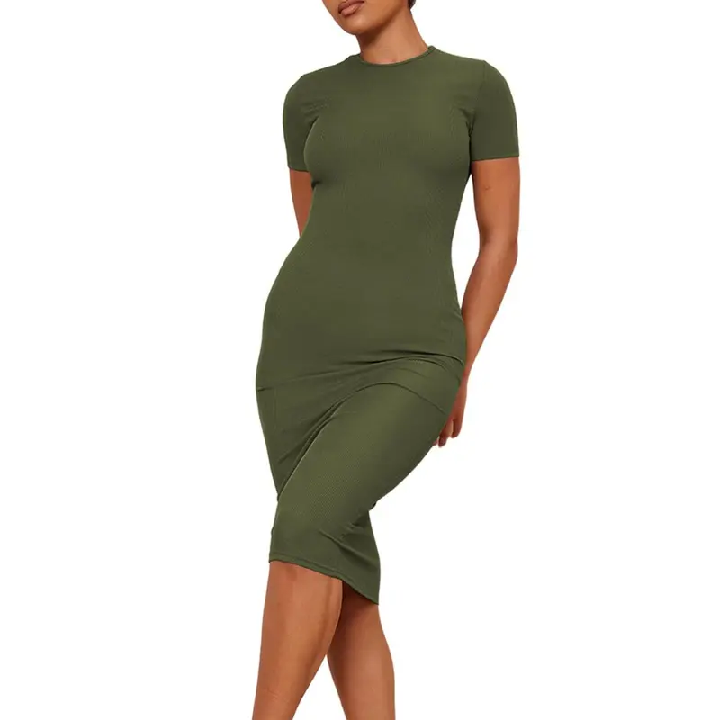 short sleeve bodycon midi dress - TikTok Shop