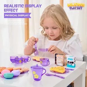 25pcs Kids Role Play Kitchen Toys, Afternoon Tea Time Pretend Play Set, Handbag Packaging, Educational Games
