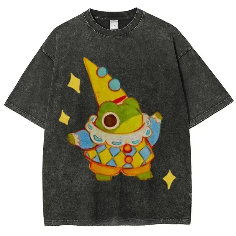 Star Frog Unisex Vintage Washed Short-Sleeve Graphic T-Shirt, Oversized Streetwear Casual Loose-Fit Top for Men and Women (Sports & Outdoor Sports Top), Graphic T Shirts, T Shirts