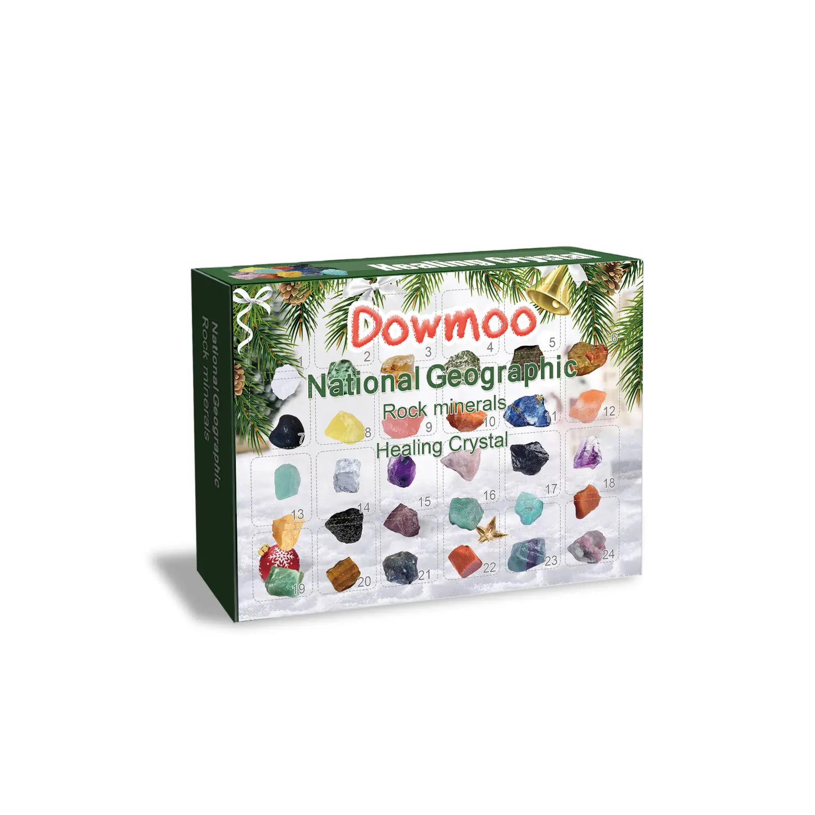 Dowmoo 24 Lattice Ore Gift Box Blind Box, Christmas Surprise Gift Multi-Color Ore Countdown Blind Box Toy