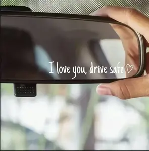 4PCS Letter Pattern Car Rearview Mirror Sticker, "I Love you ,drive safe " text car mirror sticker decal,Vinyl Car Mirror Decal for Women, Accessories For Car,Universal Car Decoration Accessories for Girlfriend/Boyfriend/Wife