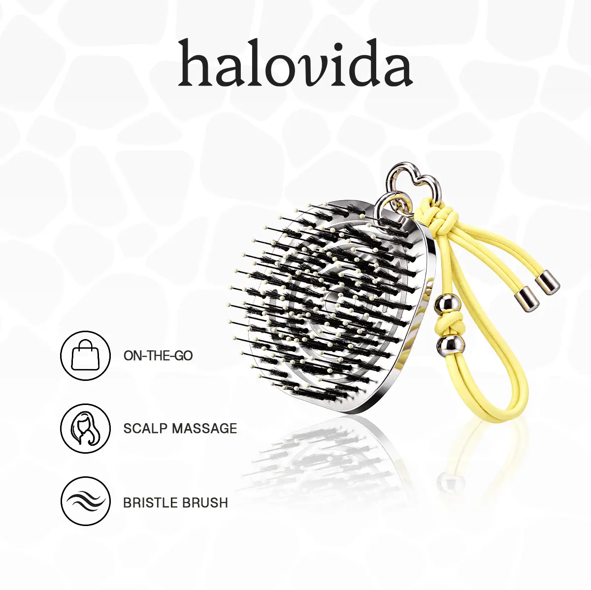 HALOVIDA On-The-Go Bristle Brush - Anti-Static Massage Brush for Enhanced Volume & Scalp Care,Pain-Free,Reduces Heat Damage, Ideal for Quick Drying and Voluminous Styling,Pure,Boar bristle brush, Use in Wet and Dry Hair, #backtoschool